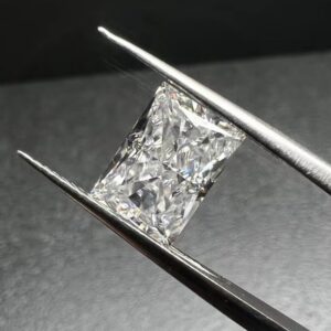 Crushed-Ice Rectangle Cut Moissanite Gemstone