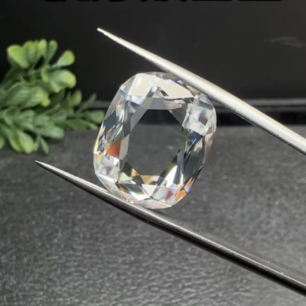 Cushion Flat Bottom Cut Moissanite Gemstone