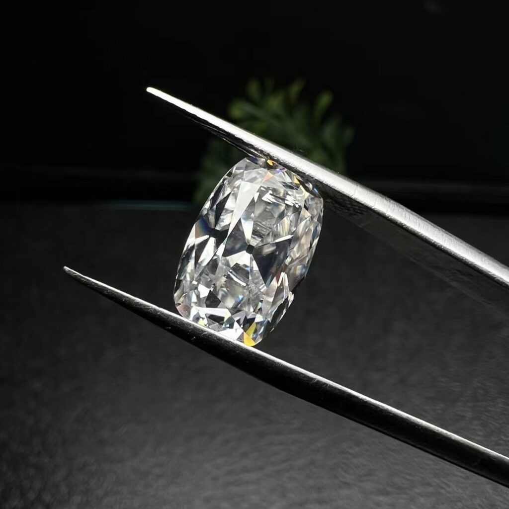 Old Mine Cut Moissanite Gemstone