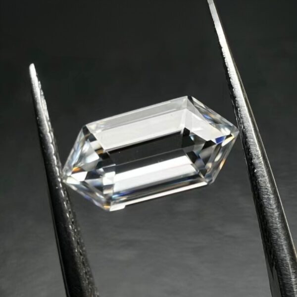 Elongated Hexagonal Cut Moissanite Gemstone