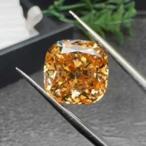 champagne cushion moissanite