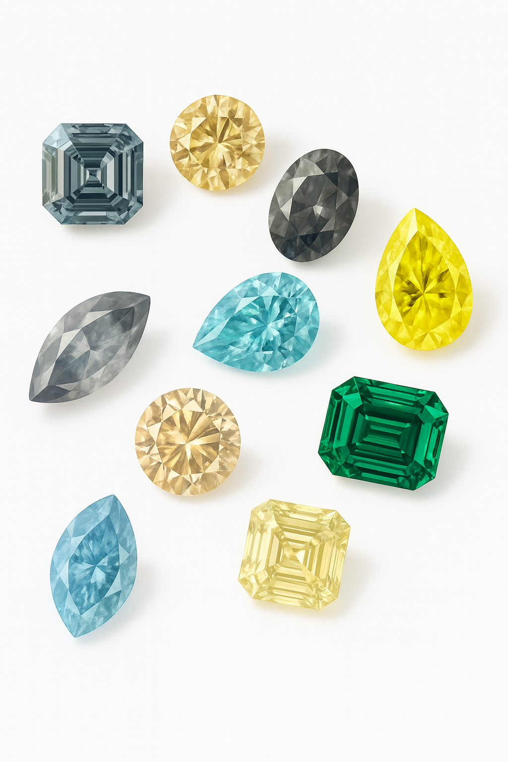 Fancy-color moissanite selection